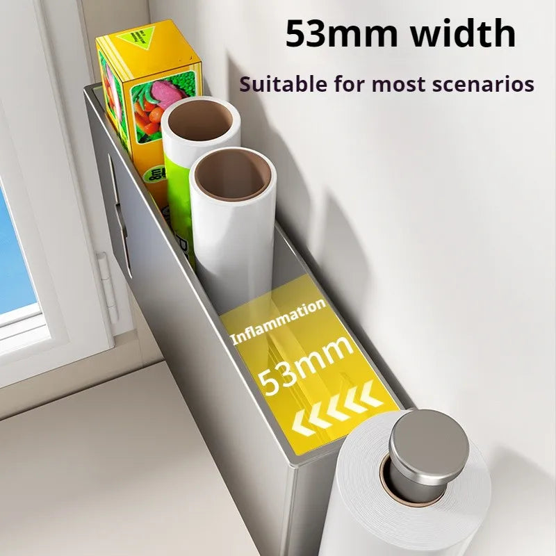 Kitchen Paper Towel Holder Adhesive Tissue Hanger Punch-Free Roll Paper Dispenser Cabinet Storage Napkin Rack