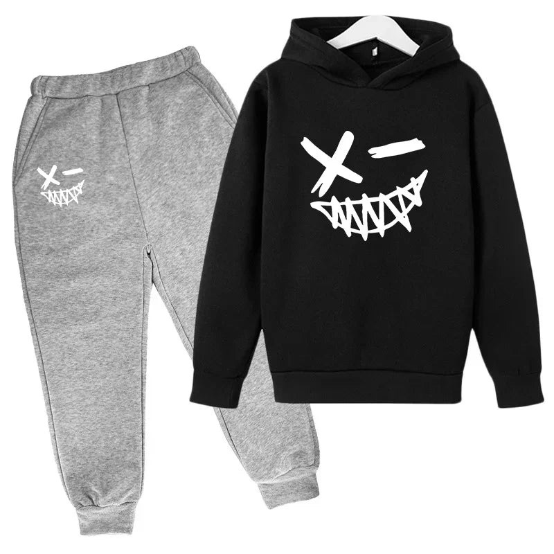 Evil Smile Printed 2025 Baby Summer Clothes for Children From 1 to 12 Years Kids Clothes Boys Child Sets Suit for Girls Boy Set
