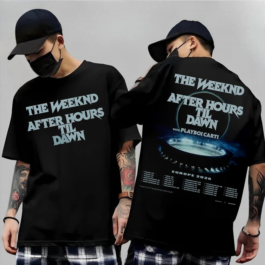The Weeknd 2026 After Hours Til Dawn World Tour Cotton Short Sleeves T-shirt Gift For Fans Unisex S-3XL R&B Style Tee Tops