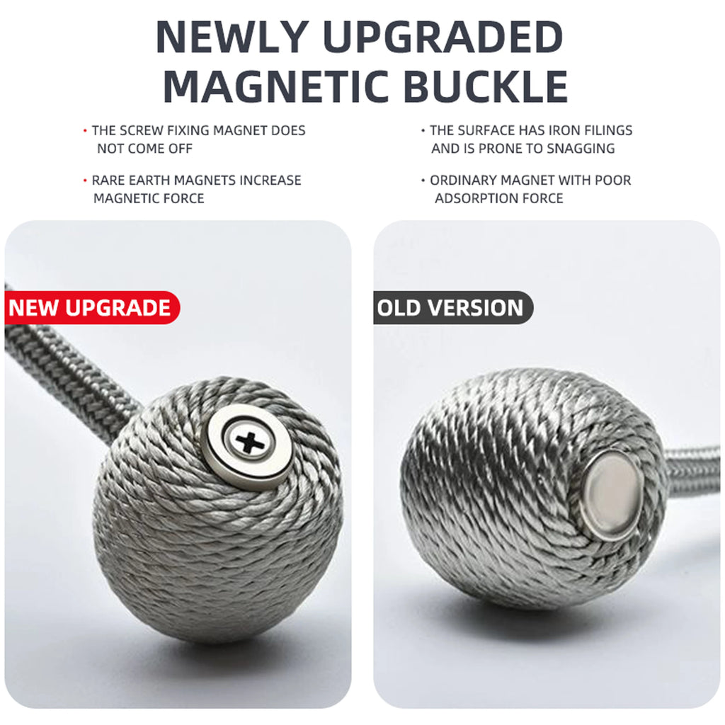 2pcs modern minimalist magnetic ball curtain tiebacks with thicker twisted cords can be styled at will,for bedrooms, living room