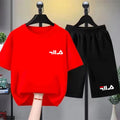 Summer Brand White T-shirt+Shorts Two-Piece Set Kids New Clothing Fashion Boy Girl 3-12 Yrs Sports Short-Sleeved Casual Set