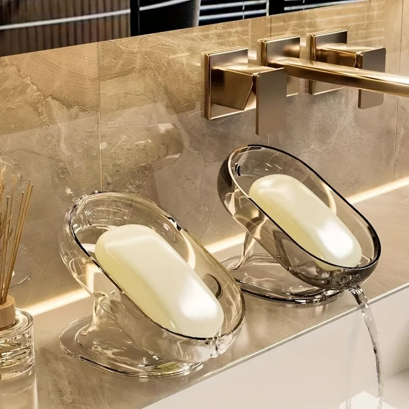 Fashionable and Lightweight Soap Dish - Durable Plastic, Oval in Shape, Suitable for Bedroom Decoration.