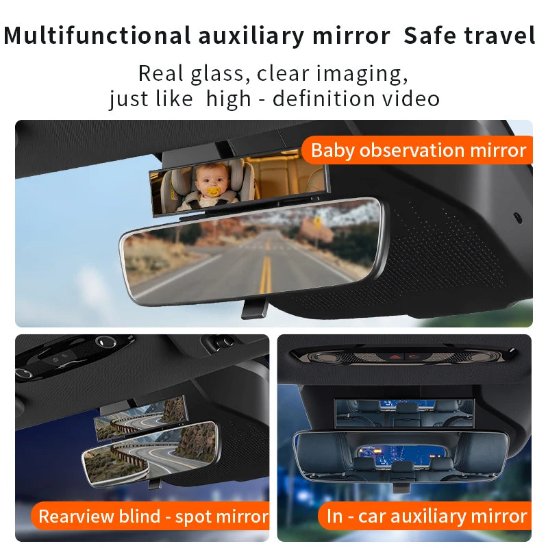 New Car Rearview Mirror Auxiliary Mirror Ultra-Clear Interior Baby Observation Mirror Rear Child Blind Spot Wide-Angle Mirror