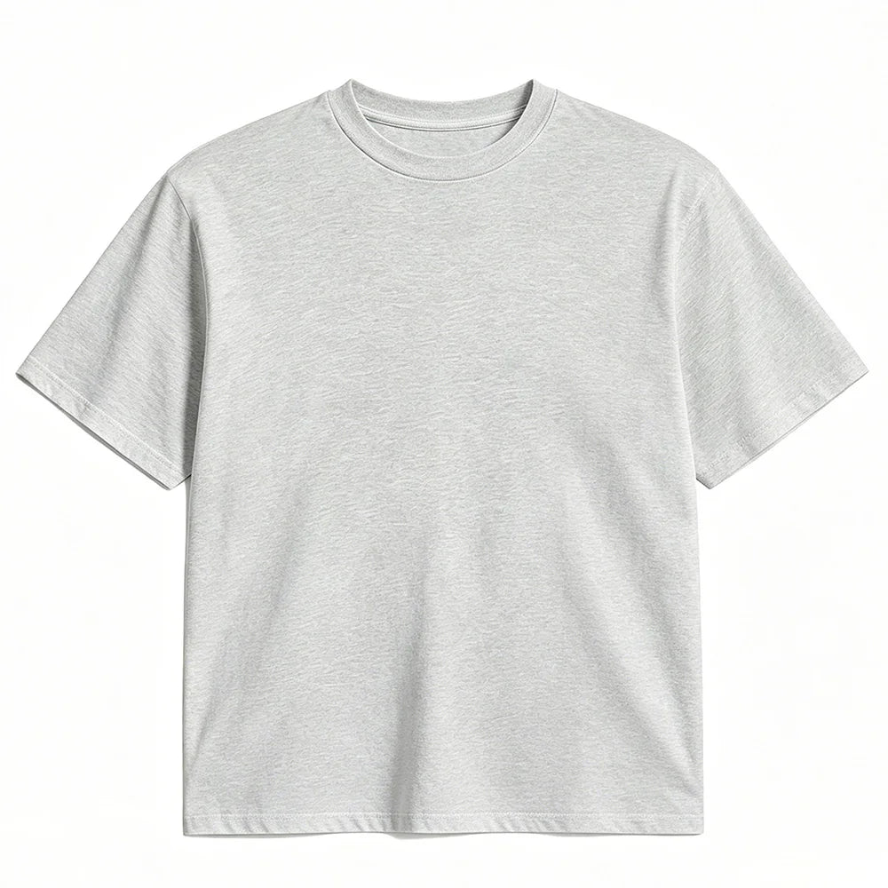 Unisex 100% Cotton Crew Neck T‑Shirt, Soft Breathable Pure Cotton Solid Color Tee, Classic Casual Short Sleeve Top, Summer Comfortable Everyday T-Shirts for Men Women