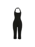 Sisterlinda Classic Sexy Rompers Women Fashion Backless Halter Low-Neck Sleeveless Stretch Simple Trend Midnight Club Streetwear