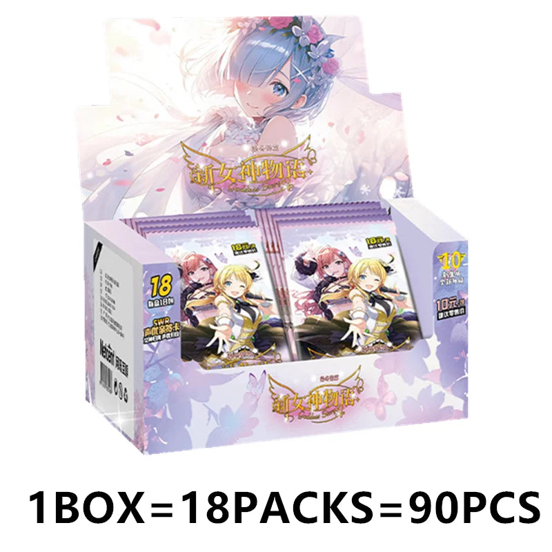 90pcs Set Goddess Story Thickened Gold Card Collectible Sexy Swimsuit Party Anime Collection Card Board Game Toy Gift