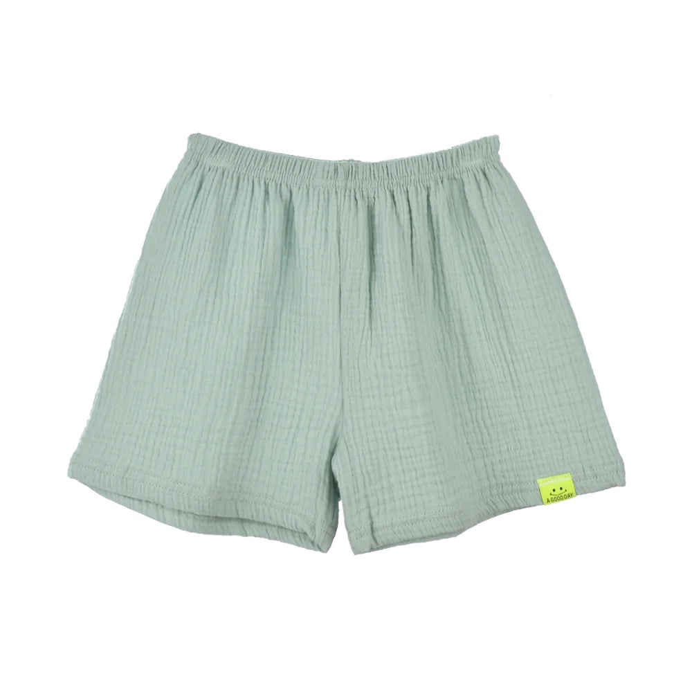 New Summer Children's Pure Cotton Shorts Fashion Solid Color Beach Shorts Kid's Casual Outing Shorts Age 2-10
