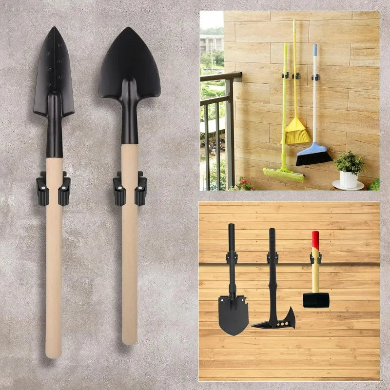Wall Mounted Mop Clips Holder with Screw Mop Organizer Rack Brush Broom Hanging Hanger Hooks Garden Kitchen Bathroom Rack
