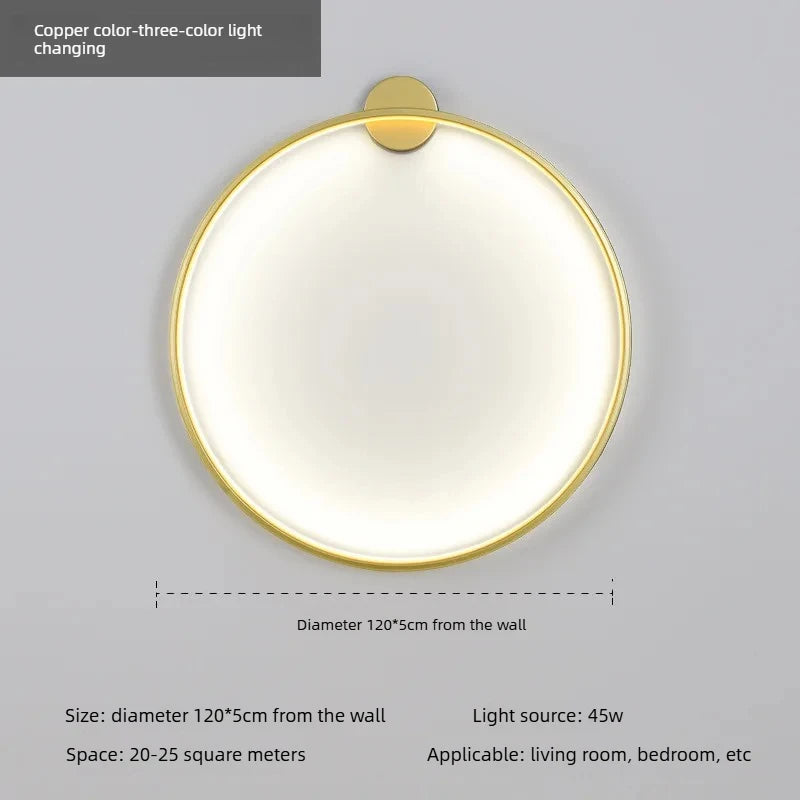 Minimalist LED Circle Background Wall Lamp Home Indoor Decor Wall Sconces Living Room Hall Hotel Wall Lights Bedside Light Black