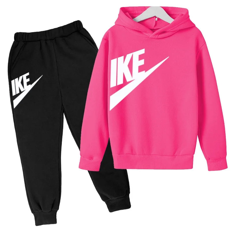 Kids Autumn Hoodie Letters Sports Pullover 3-12Years Coat Sweatshirt+Trousers Boy Girl Birthday Gift Clothes Leisure Fashion Set