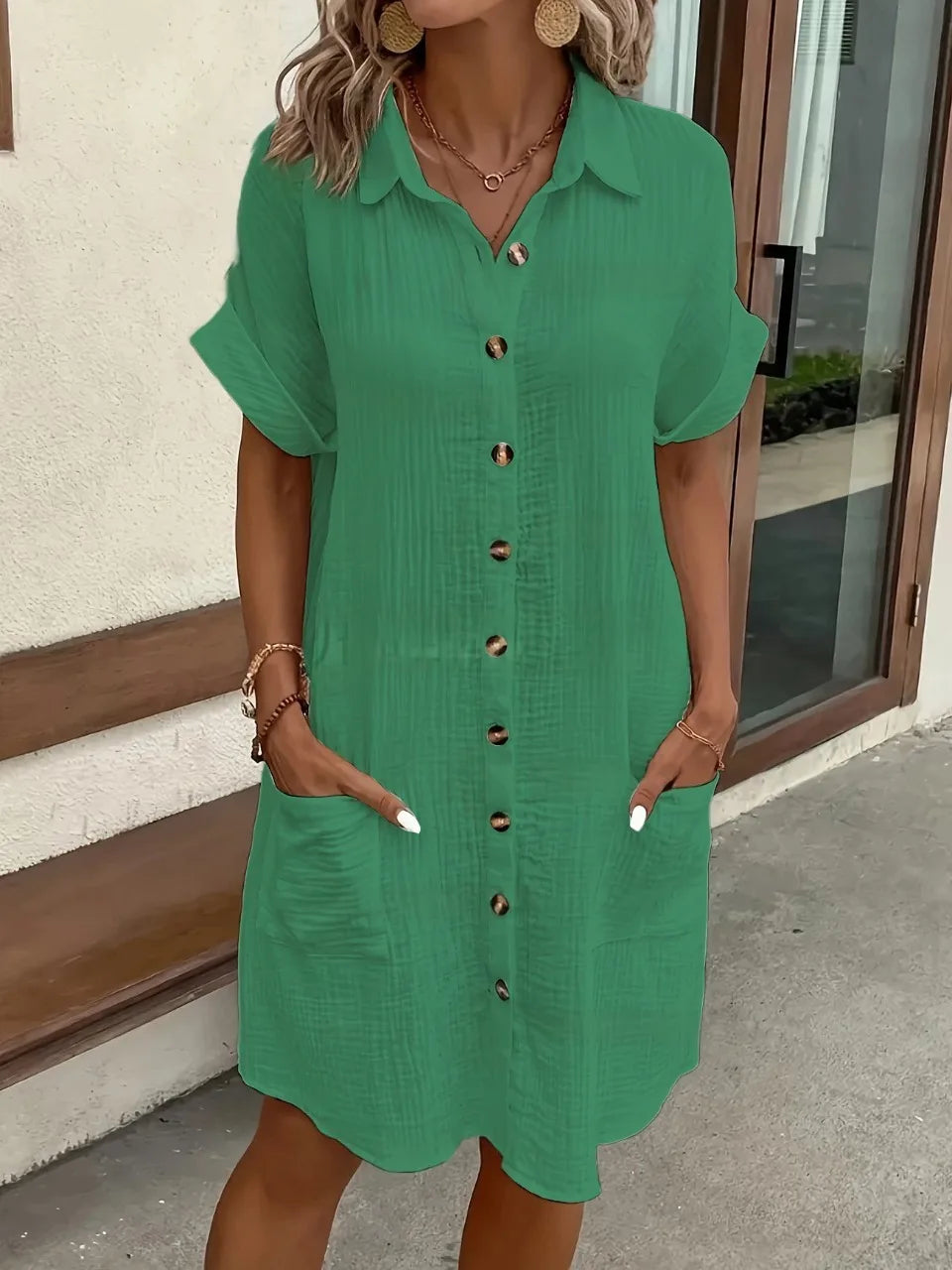 Fashion Casual Cotton Linen Style Dress Woman Short Sleeved Loose Dresses for Women Harajuku Long Shirts Ropa Mujer Vestido