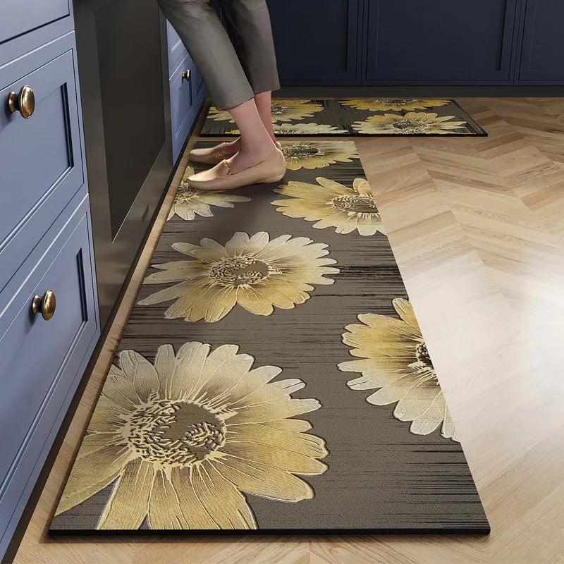 Light Luxury High-end Kitchen Floor Mat Waterproof  Oil-proof Dirty Resistant Home Carpet PVC Wear-resistant Rug  Ковер Tapis 러그