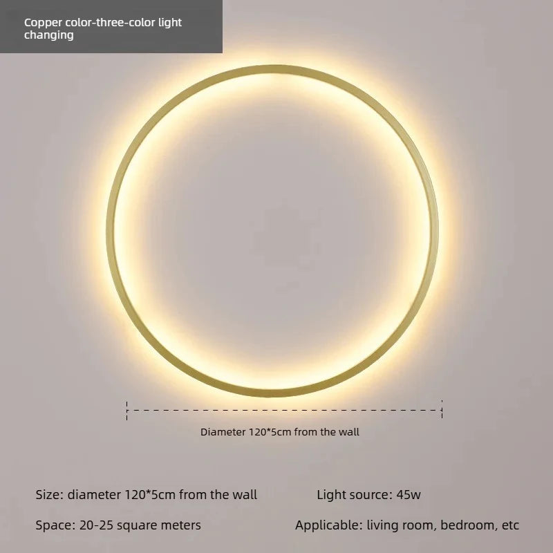 Minimalist LED Circle Background Wall Lamp Home Indoor Decor Wall Sconces Living Room Hall Hotel Wall Lights Bedside Light Black