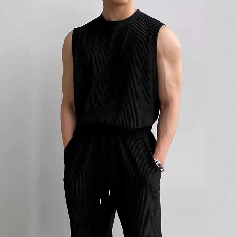 Sports Vest Set Men's Sleeveless T-shirt Men's Summer Fitness Quick-drying Loose Basketball Vest T