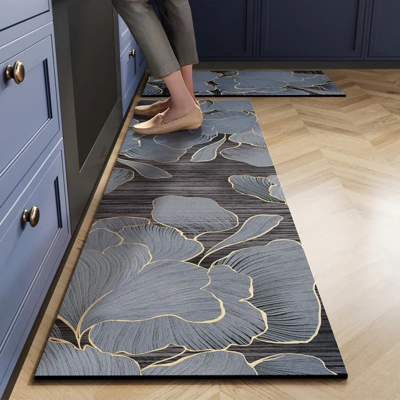 Light Luxury High-end Kitchen Floor Mat Waterproof  Oil-proof Dirty Resistant Home Carpet PVC Wear-resistant Rug  Ковер Tapis 러그