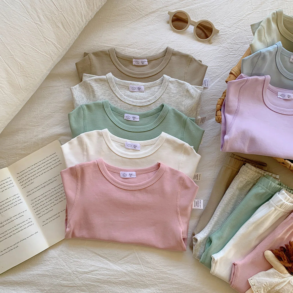 2-10T Toddler Kid Baby Boy Girl 2pcs Pajamas Clothes Set Long Sleeve Top Pant Suit Homewear Cotton Two Piece PJ Set Outfit