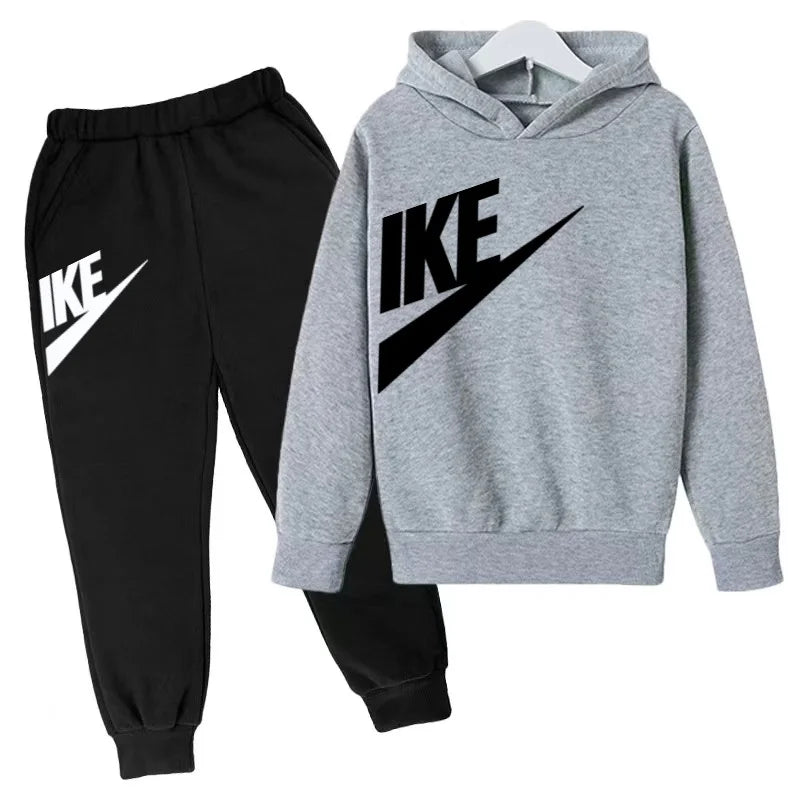 Kids Autumn Hoodie Letters Sports Pullover 3-12Years Coat Sweatshirt+Trousers Boy Girl Birthday Gift Clothes Leisure Fashion Set