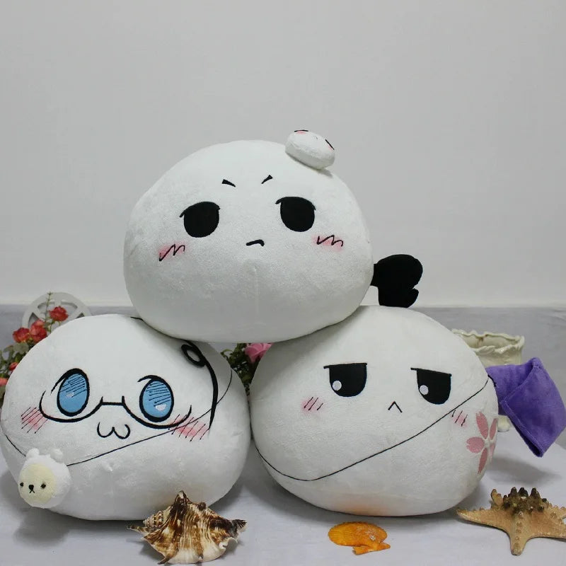 Classic Round Ball Shape Plush Pillow Toy Multi Expression Anime Character Stuffed Doll Role Play Decorative Plush Figurine Gift