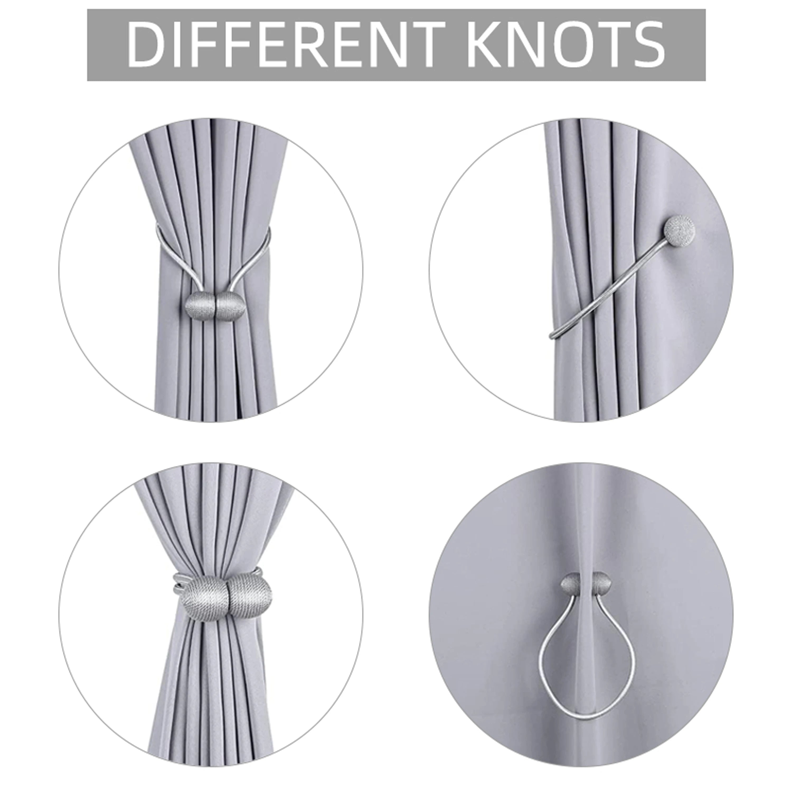 2pcs modern minimalist magnetic ball curtain tiebacks with thicker twisted cords can be styled at will,for bedrooms, living room