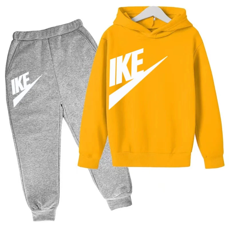 Kids Autumn Hoodie Letters Sports Pullover 3-12Years Coat Sweatshirt+Trousers Boy Girl Birthday Gift Clothes Leisure Fashion Set