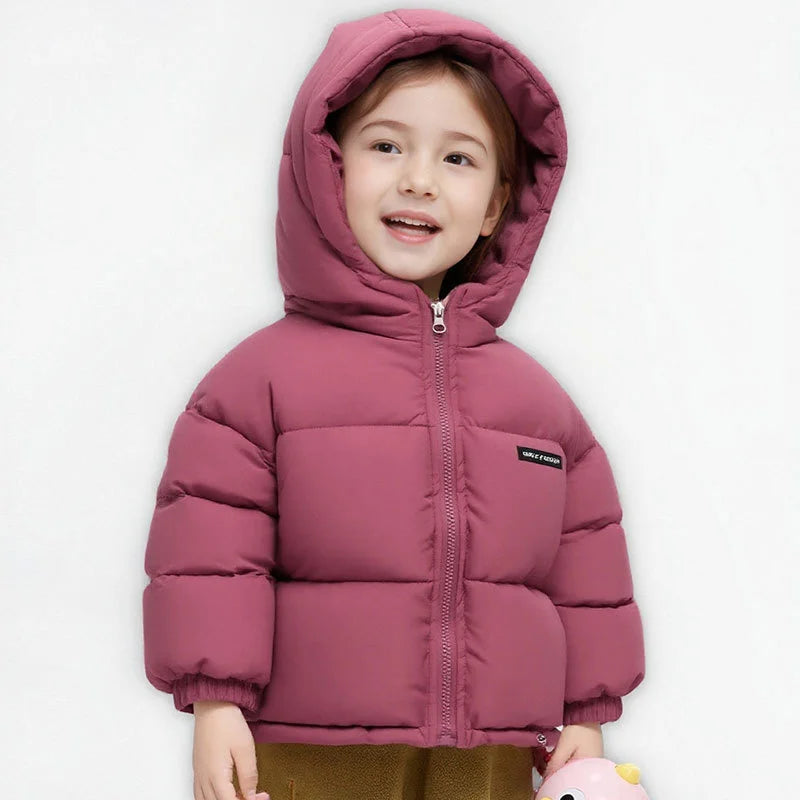Kids Leopard Down Cotton Jacket Boys Girls Thick Plus Velvet Warm Coats Baby Floral Print Parka Children Clothing 1-5 Years