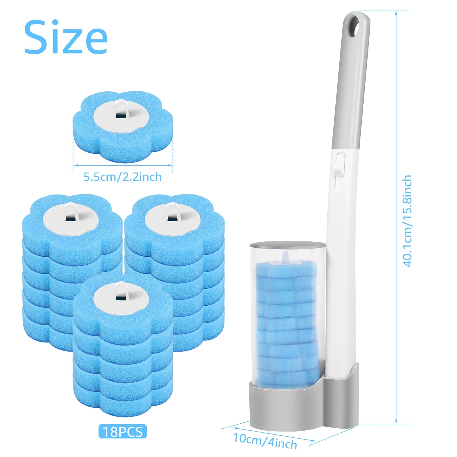 Toilet Brush Disposable Replacement Head Cleaning Kit Toilet Bowl Brush Long Handle Home Wc Accessories Tool