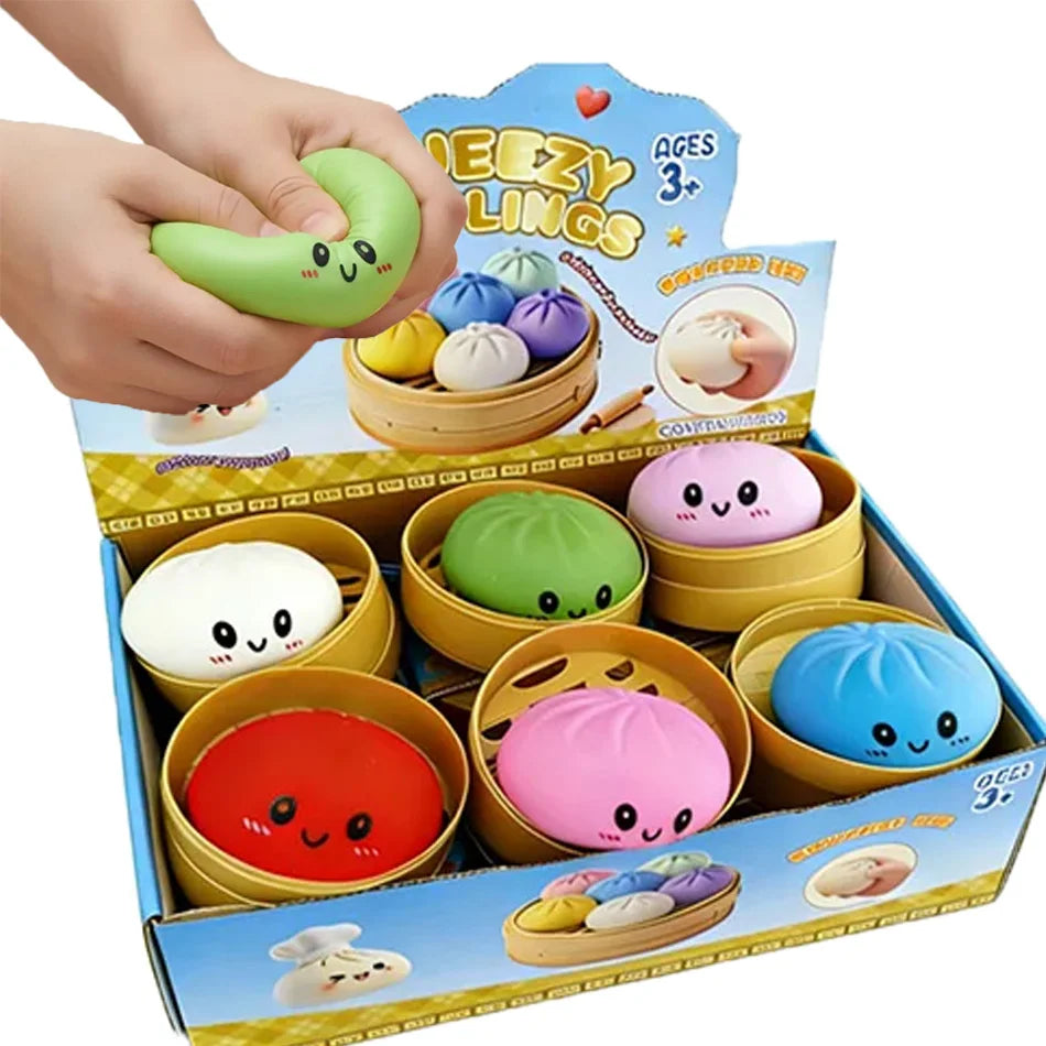 Glitter Dumpling Glitter Dumpling Squishy with Box Dumplings Sensory Squeeze Toy for Stress Relief