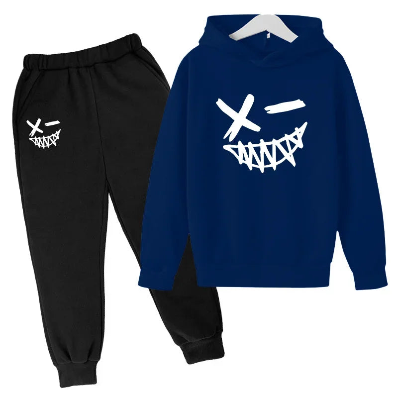 Evil Smile Printed 2025 Baby Summer Clothes for Children From 1 to 12 Years Kids Clothes Boys Child Sets Suit for Girls Boy Set
