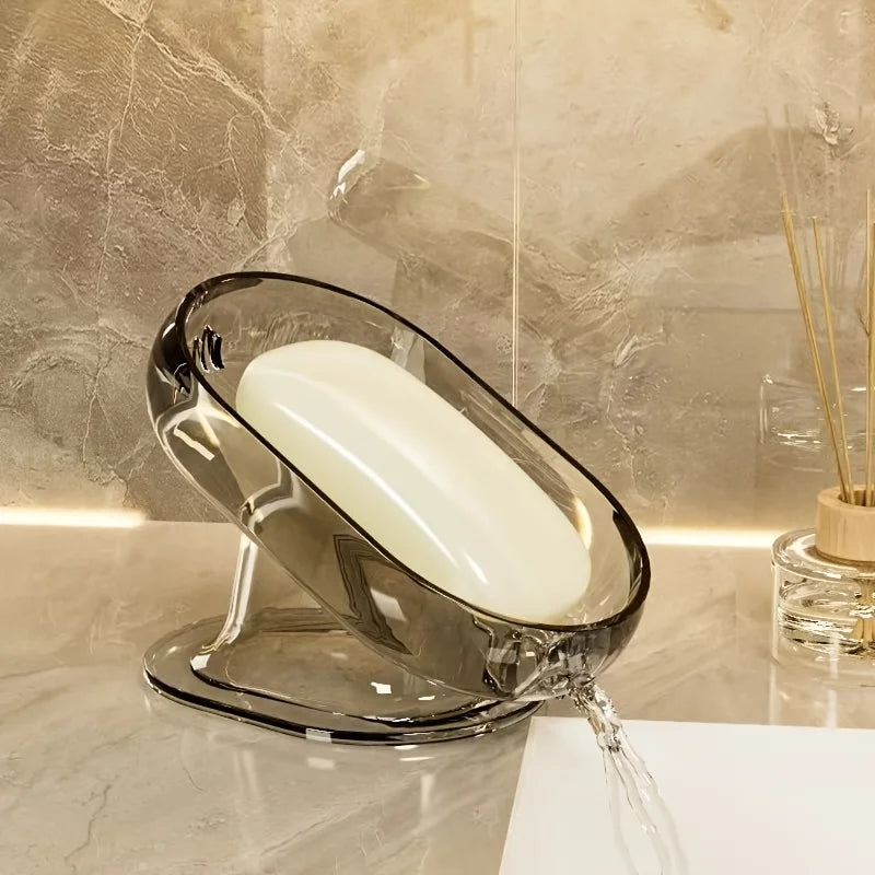 Fashionable and Lightweight Soap Dish - Durable Plastic, Oval in Shape, Suitable for Bedroom Decoration.