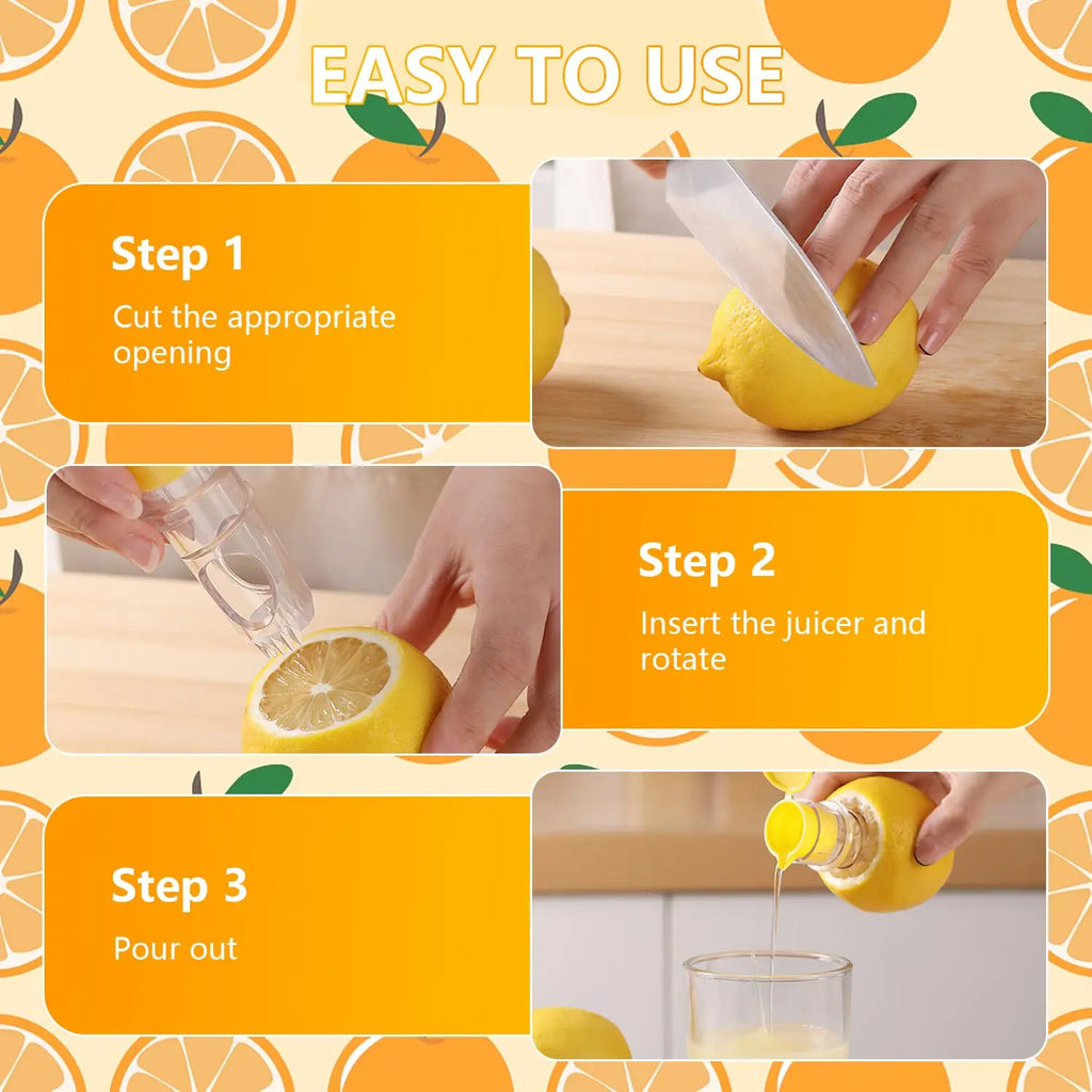 1/2pcs Lemon Mini Squeezer Portable Lemon Juicer With Lid, Squeeze Lime for Cocktails Easy Juice Extractor Freshness Preserving