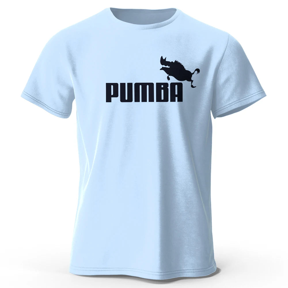 Casual Oversized Men's T-shirt Joke The Pumba Printed Men's T-Shirt 100% Cotton Oversized Funny Graphic Tees for Men Summer Tops