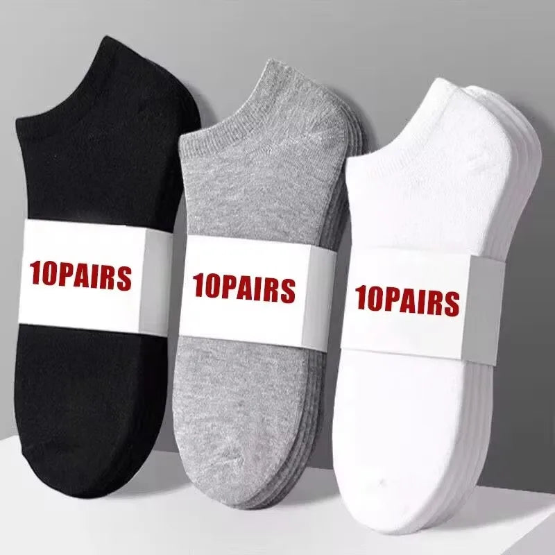 5/10/40Pairs Summer Solid Low Cut Ankle Socks Men Women Sports Socks Odor Proof Sweat Absorbing Sock Male lady Hosiery