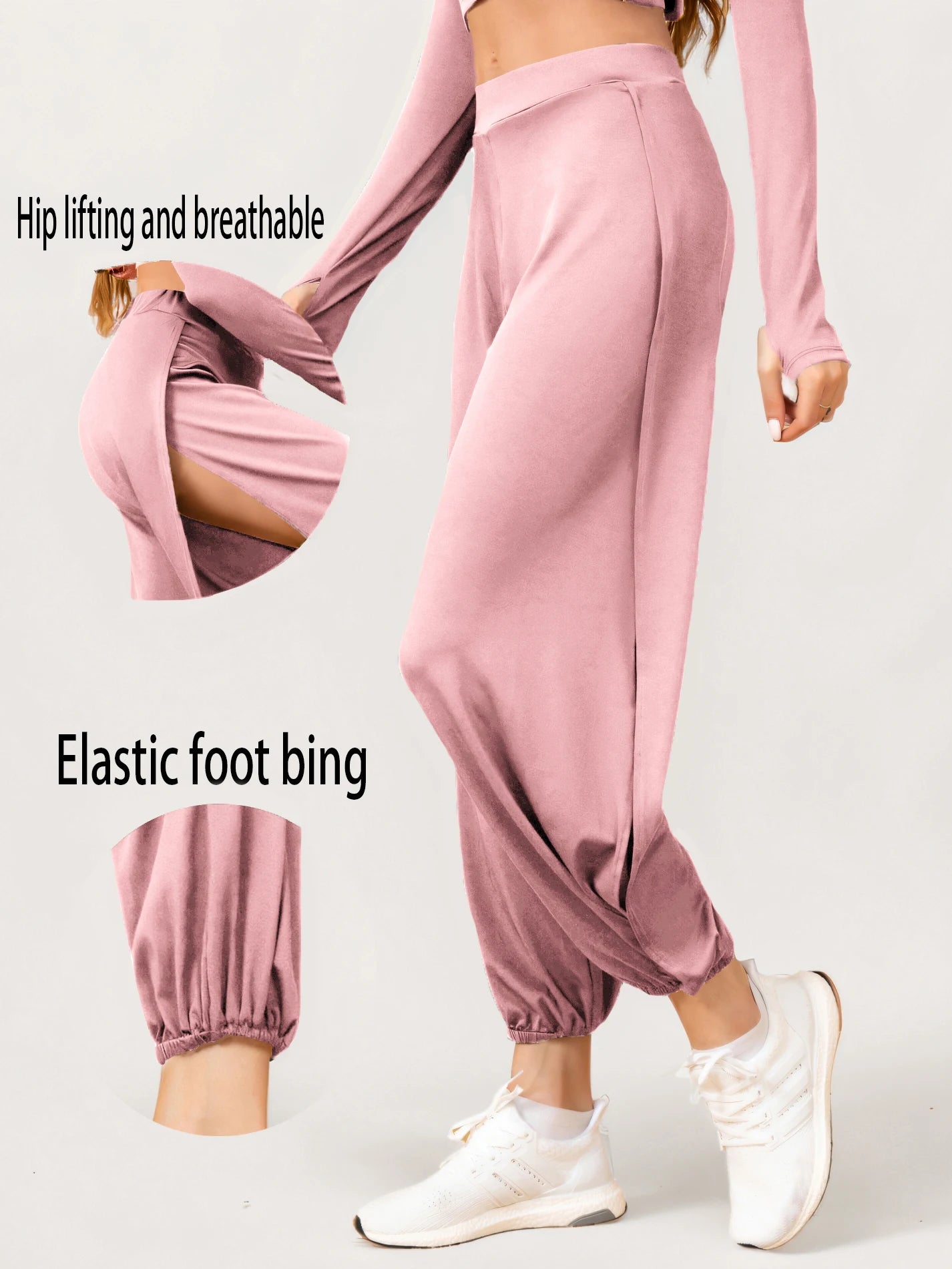 Fashionable Elastic Waist Women's High Split Hippy Casual Harlan Pants Yoga Pants High Waist Women's Pants