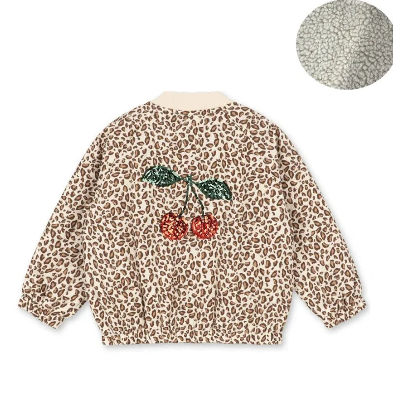 Children's Jacket 2026 Winter New Printed Cute Fleece Thermal Girls Jacket Cotton Thickened Windproof Boys Baby Cotton Clothes