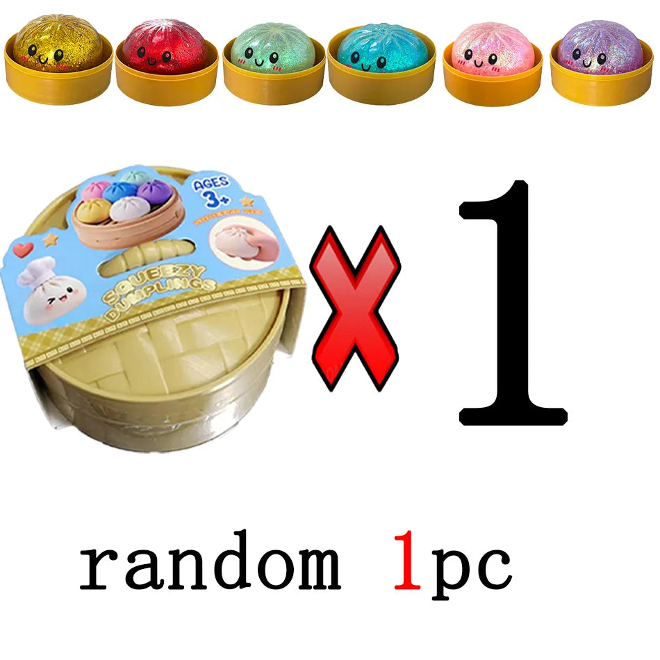 Glitter Dumpling Glitter Dumpling Squishy with Box Dumplings Sensory Squeeze Toy for Stress Relief