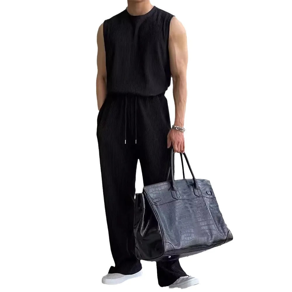 Sports Vest Set Men's Sleeveless T-shirt Men's Summer Fitness Quick-drying Loose Basketball Vest T