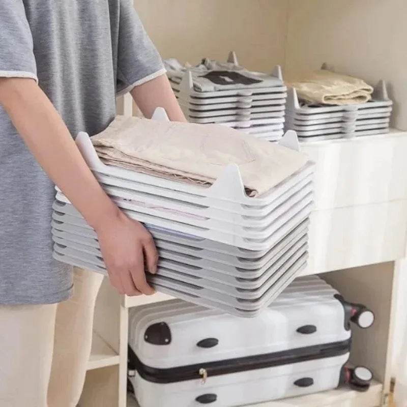 Stackable Shirt Organizer Boards Foldable Clothes Storage Space Saving Wardrobe Drawer Organizer for T Shirt Sweaters Closet Use
