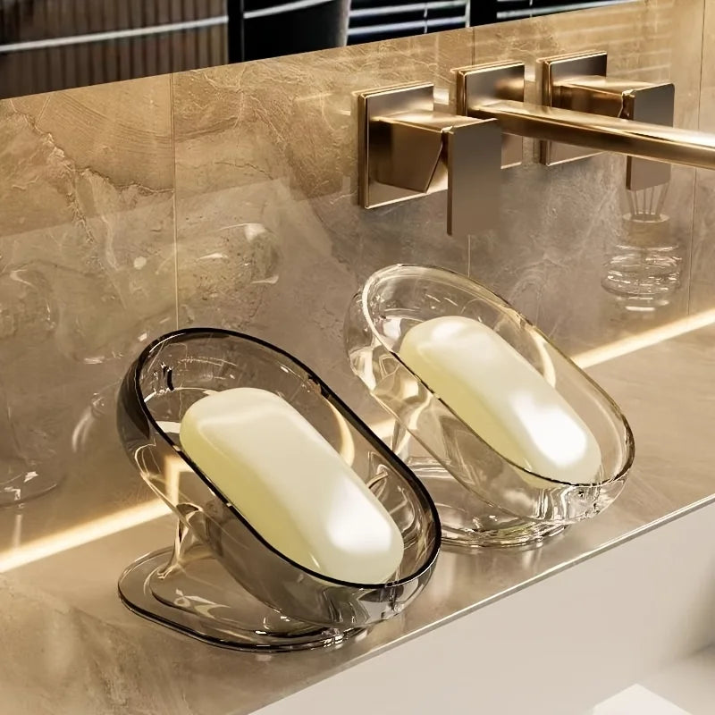 Fashionable and Lightweight Soap Dish - Durable Plastic, Oval in Shape, Suitable for Bedroom Decoration.
