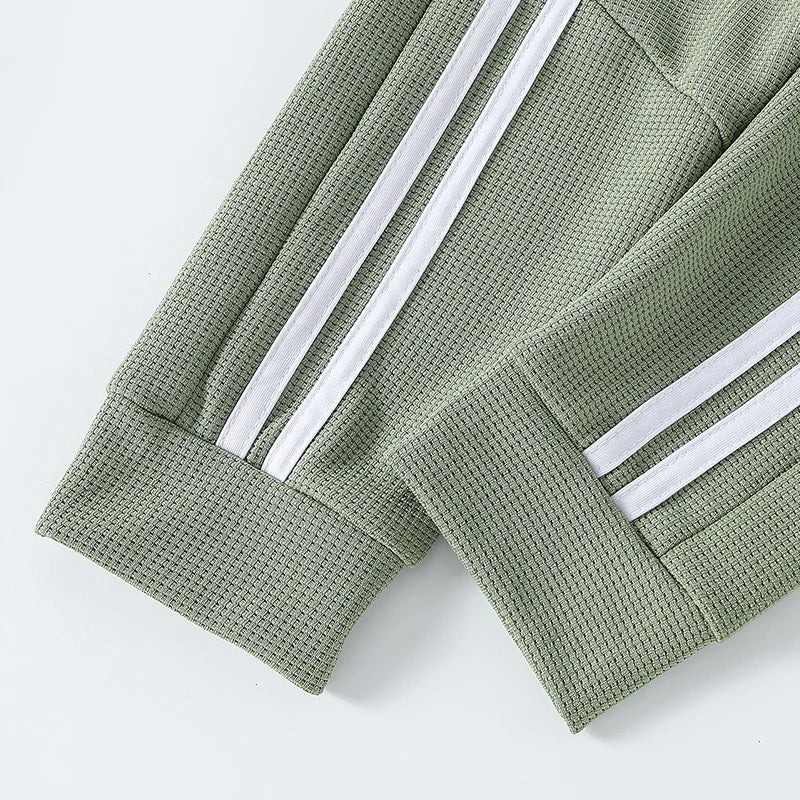 1/3 Piece Autumn And Winter Children's Waffle Solid Color Simple Basic Pants For Boys And Girls Sports And Casual Sweatpants