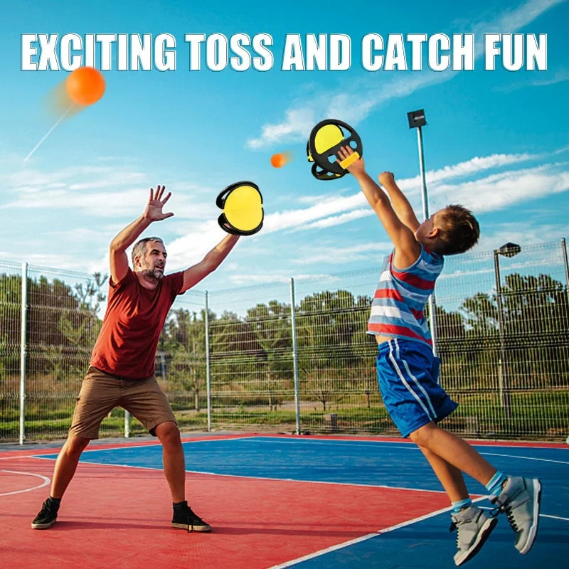 Adult & Kids Toss And Catch Ball Game Racket for Hand Grasping Outdoor Beach Yard Family Activities Pool Fun Sport Toy