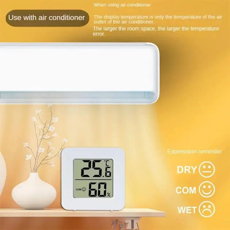 Mini Indoor Thermometer Hygrometer LCD Digital Display Humidity Meter Sensor Ambient Temperature Monitor Home Kitchen Bathroom‌