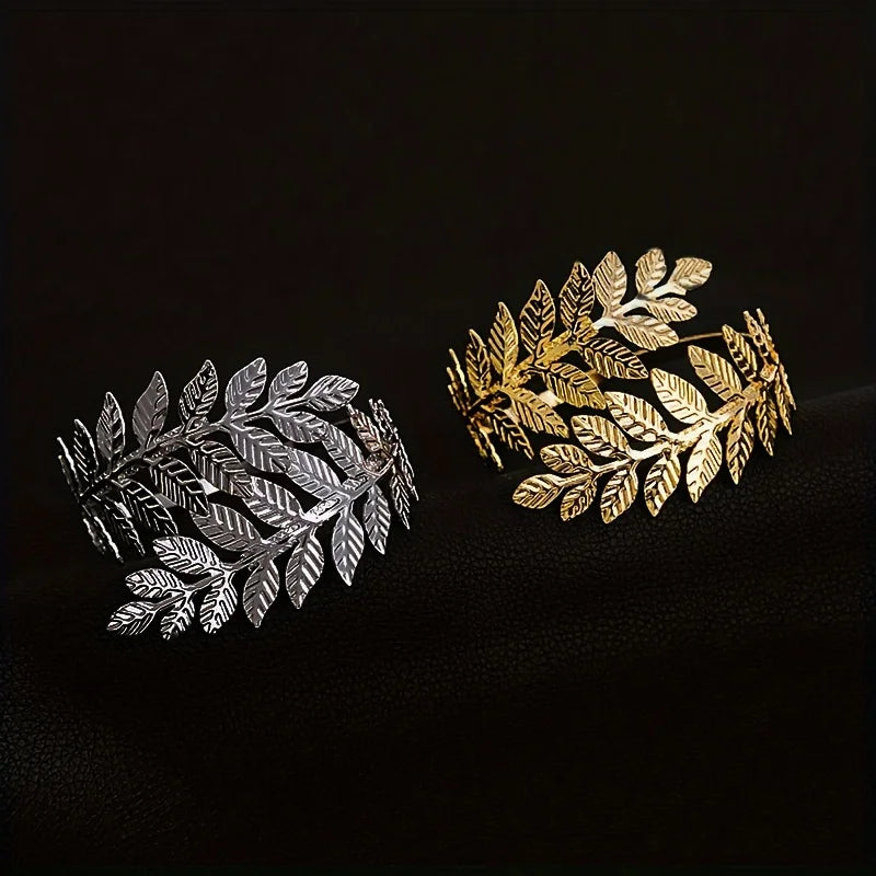2 metal leaf curtain straps with adjustable decorative curtain rings, especially suitable for thin gauze curtains