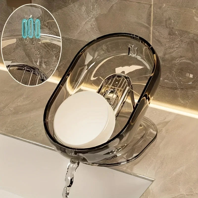 Fashionable and Lightweight Soap Dish - Durable Plastic, Oval in Shape, Suitable for Bedroom Decoration.