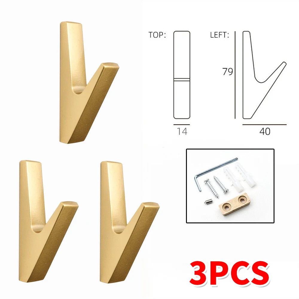 Metal Coat Hooks Wall Mounted Heavy Duty Coat Rack Clothes Hanger With Screws for Hanging Hat Key Door Wall Hooks Bathroom
