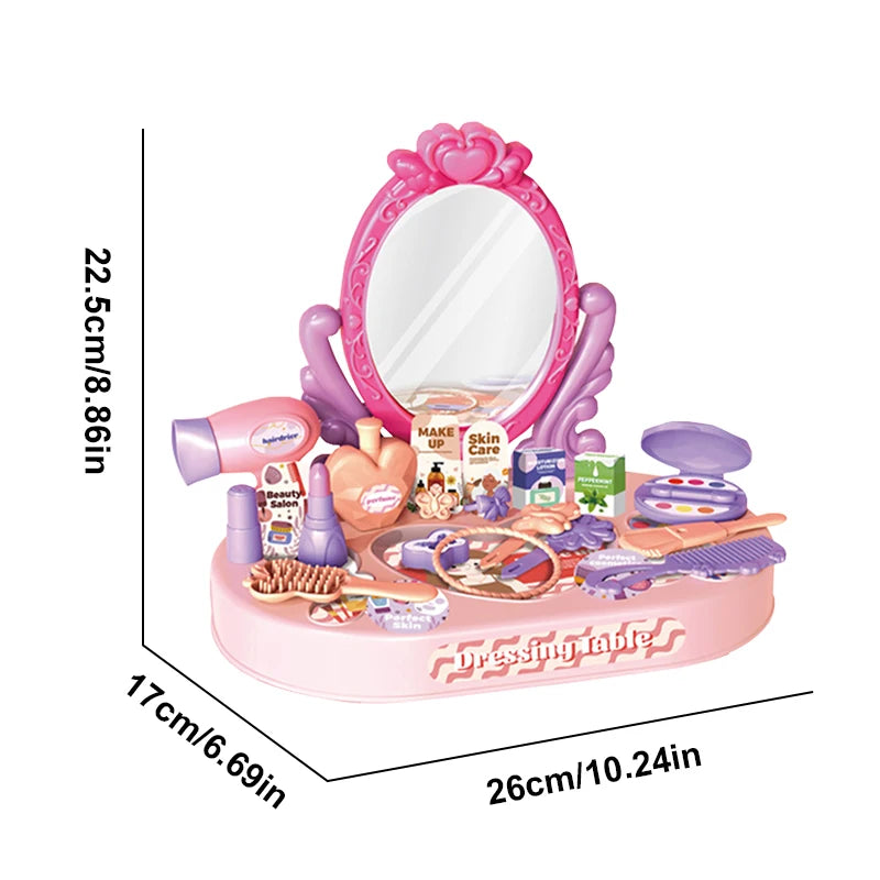 Play House Toy Simulated Dressing Table Diy Table and Stickers Girls Children'sPretending Makeup Toys for Kids New Year Gifts