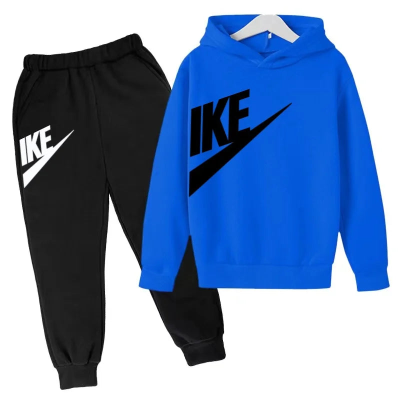 Kids Autumn Hoodie Letters Sports Pullover 3-12Years Coat Sweatshirt+Trousers Boy Girl Birthday Gift Clothes Leisure Fashion Set