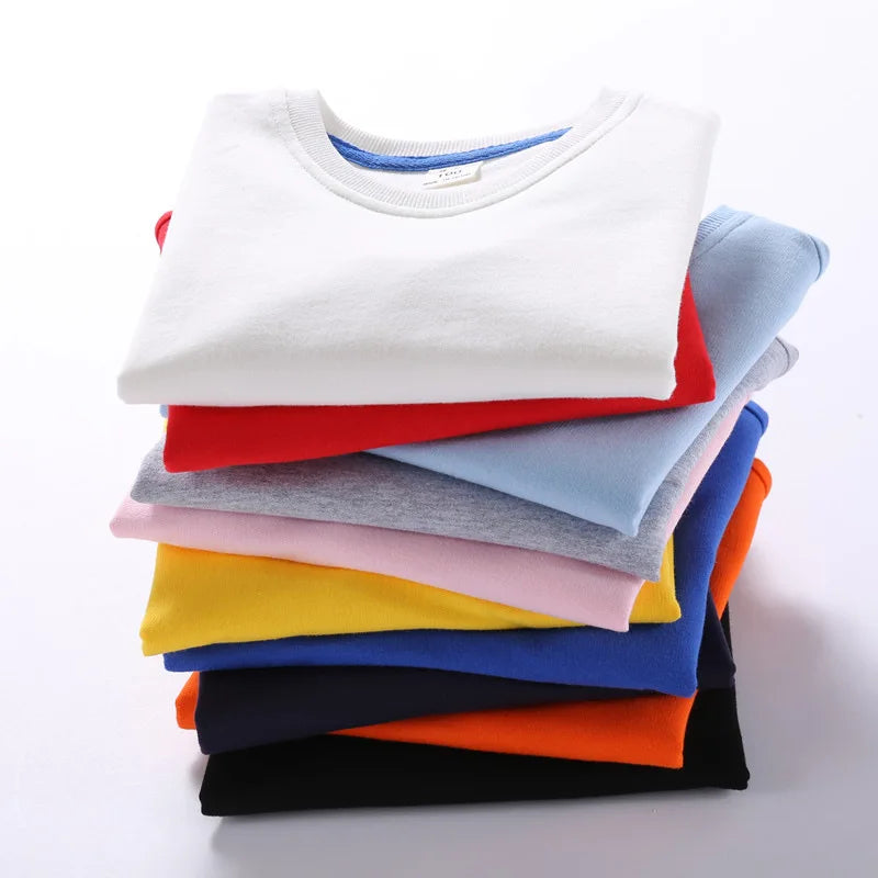Cotton Sweatshirts For Boys Long Sleeve Kids Girls Children Basic Tshirt Pullover Kids Hoodies Outerwear Spring Kids Clothing
