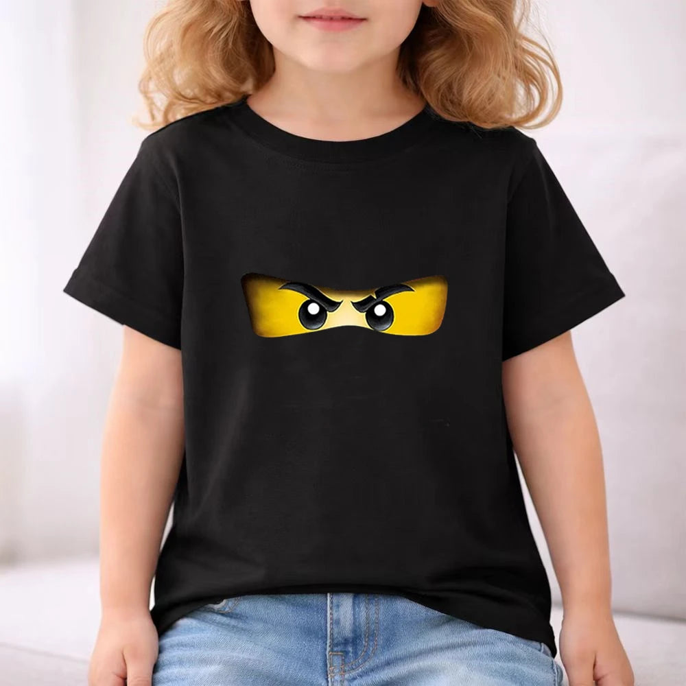 Summer T-Shirt Boy Girls Red Casual TShirt+Shorts Sets Ninja Printed Kids Outfits Teen Children's Short Sleeve Tops