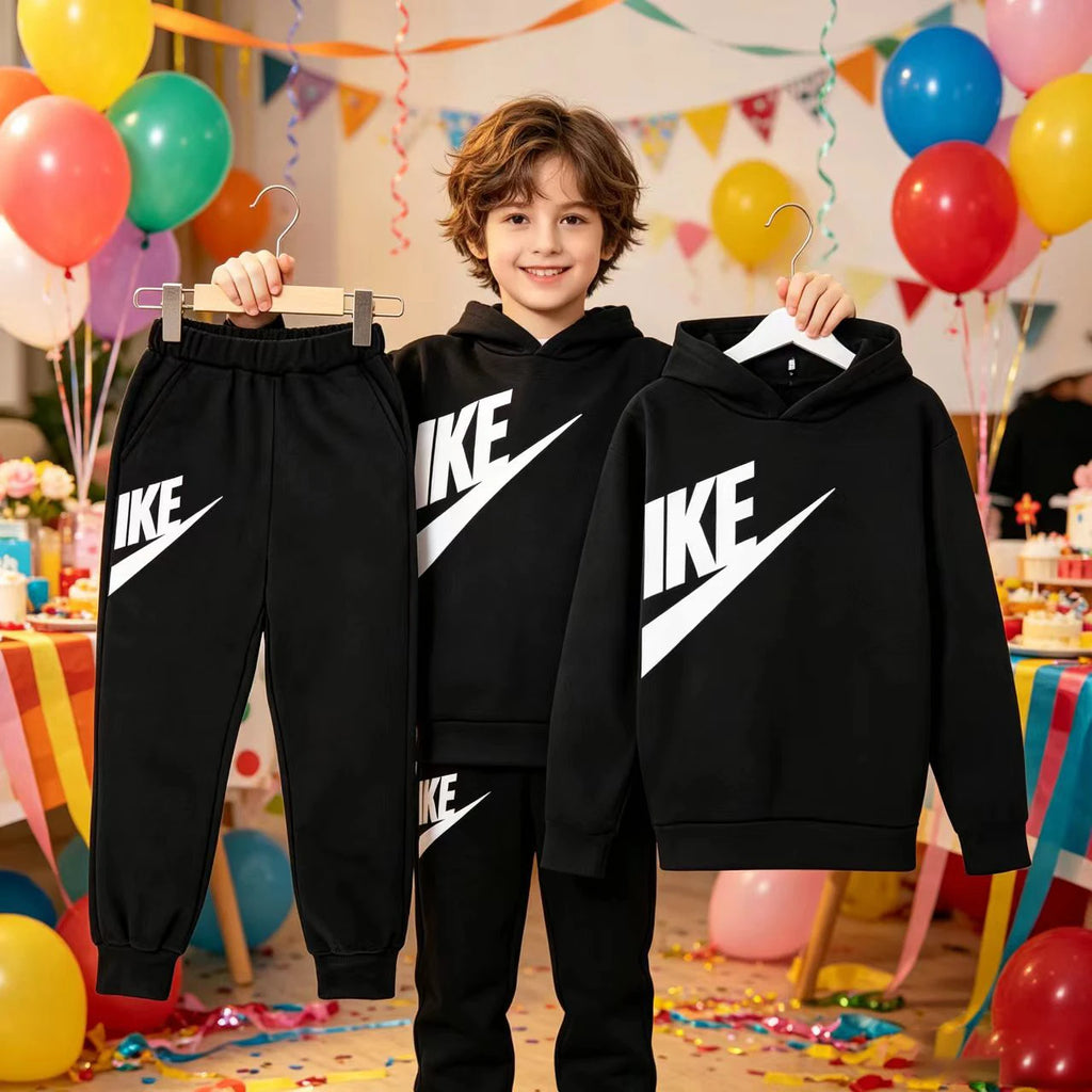 Kids Autumn Hoodie Letters Sports Pullover 3-12Years Coat Sweatshirt+Trousers Boy Girl Birthday Gift Clothes Leisure Fashion Set