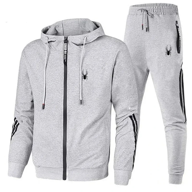 2026 Spring Autumn Men's Two Piece Tracksuit Long Sleeve Hoodie And Jogger Pants Fitness Running Casual Sportswear Outfit